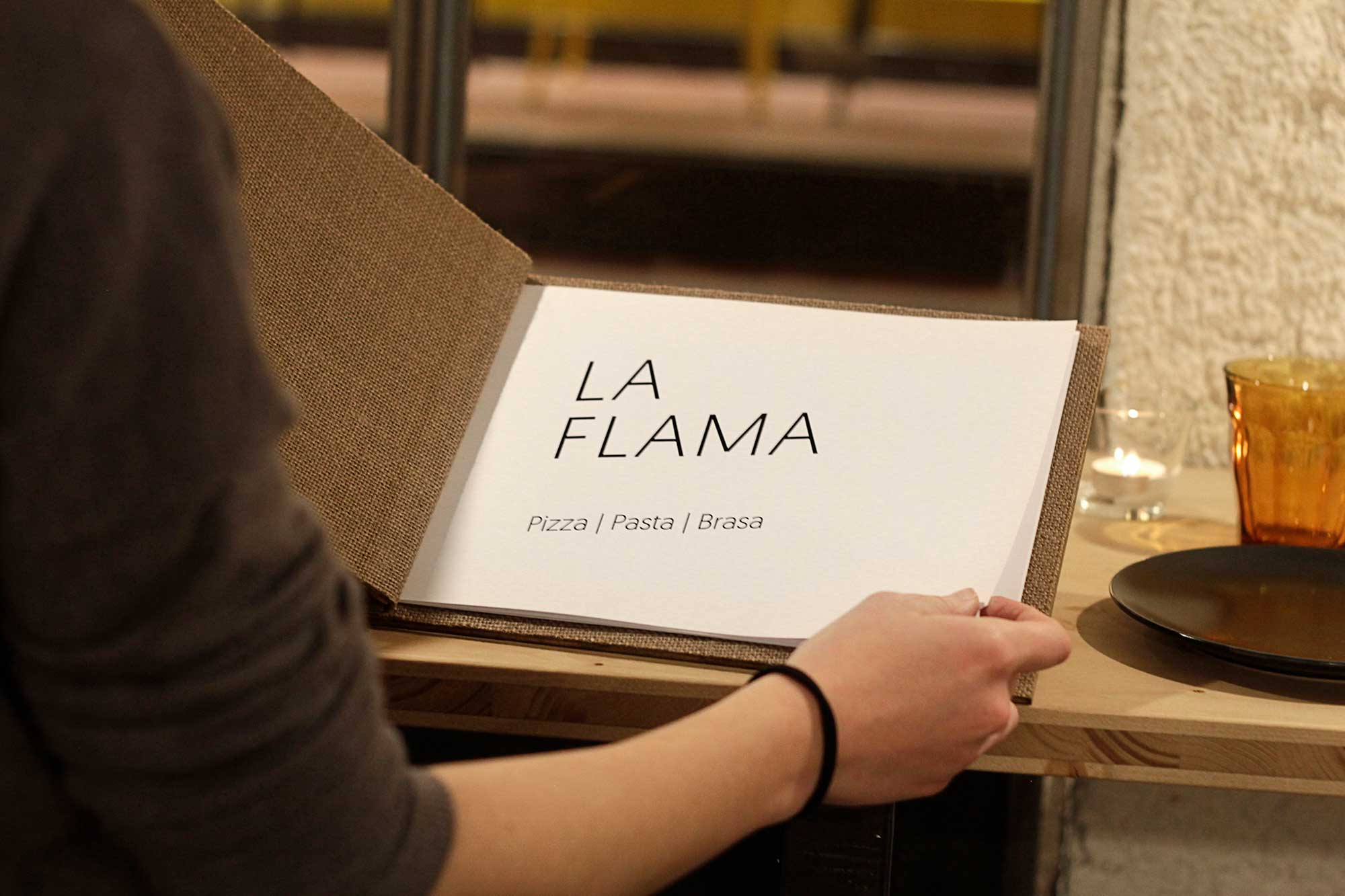 La Flama Pizzeria - Alucina. Graphic design studio - Osona - Barcelona